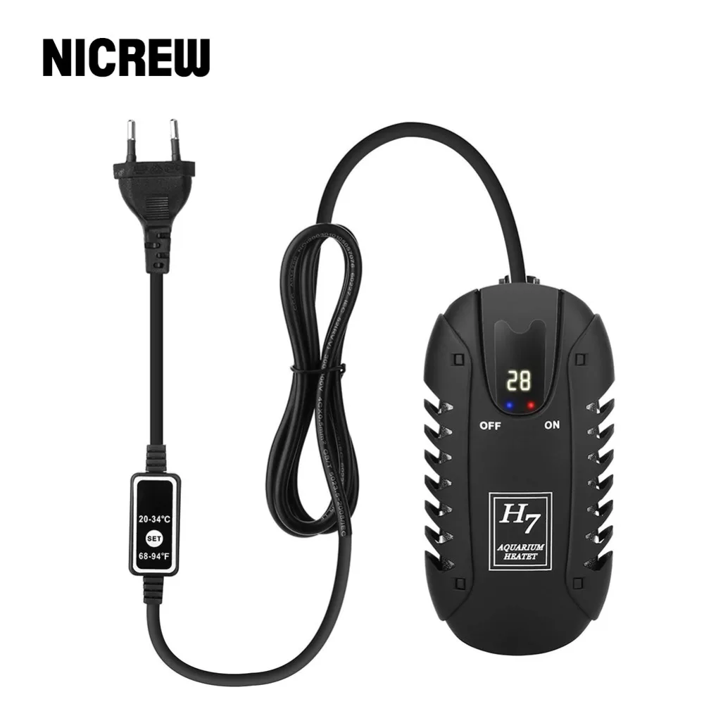 

NICREW Submersible Digital Aquarium Heater with Intelligent LED Temperature Display for Fish Tank Temperature Adjustment 25W 50W