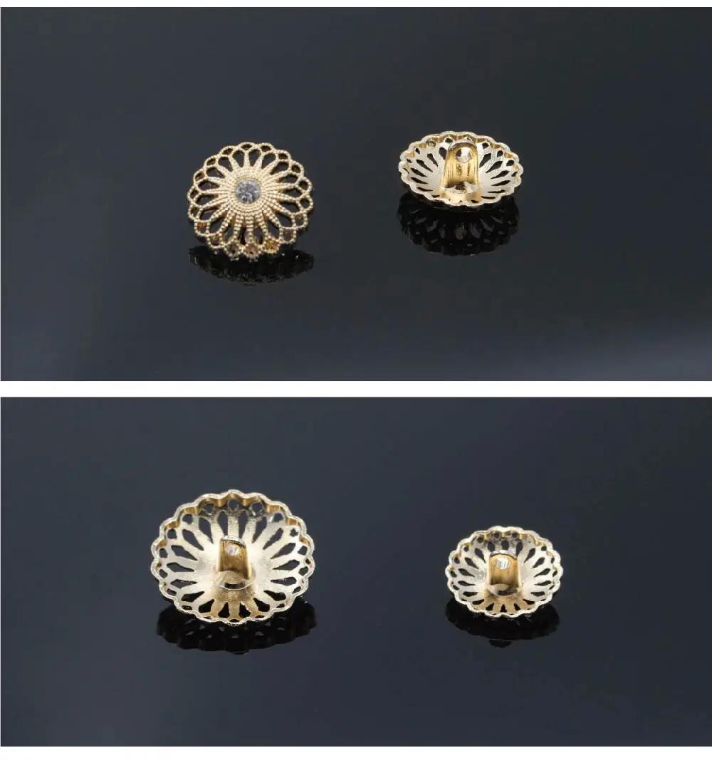 17-24 мм 10 шт модные золотые с бриллиантами металлические кнопки круглые пуговицы высококачественные пуговицы для рубашки костюм Швейные аксессуары