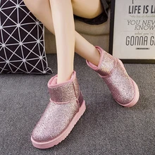 FEVRAL/Популярные Модные женские ботинки из расшитой блестками ткани; высококачественные повседневные Теплые ботильоны на плоской подошве; сезон осень-зима; женские ботинки