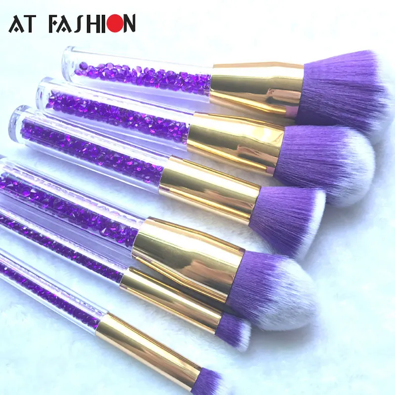 

New 6pcs Diamond Makeup brushes Crystal Handle Powder Eyeshadow Foundation Brush Women Cosmetics Professional Make Up Brush Set