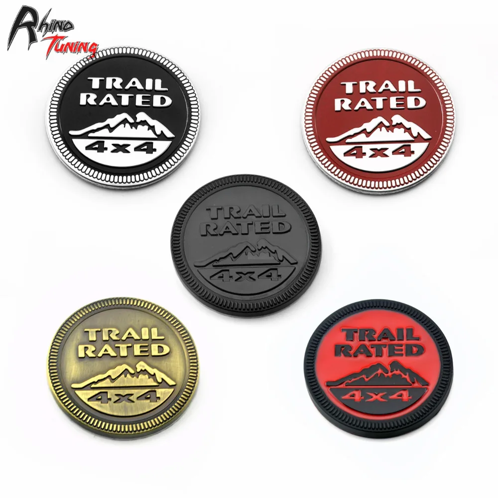 

Rhino Tuning Trail Rated Badge Auto Styling Sticker 4X4 Emblem Car Side Plate Metal Emblem For Wrangler Grand Cherokee 212