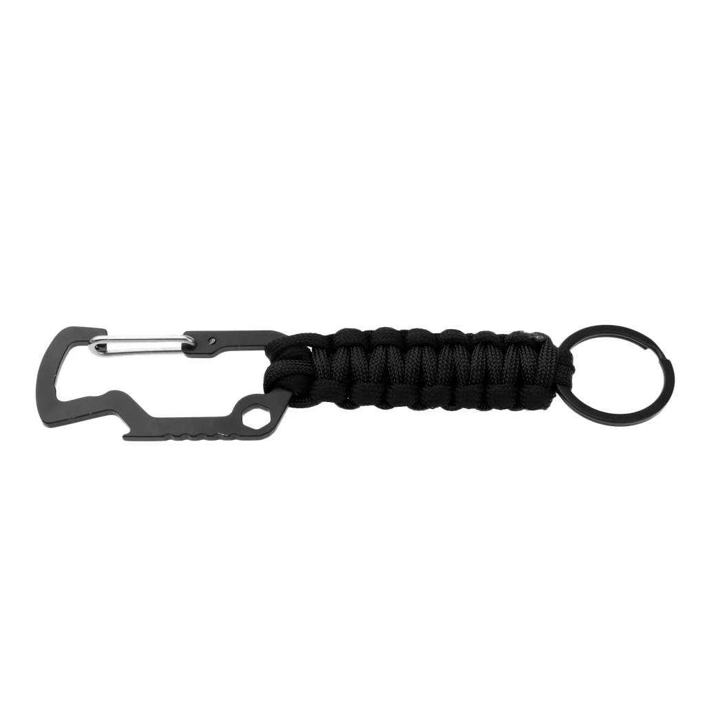  Molle Paracord Keychain Carabiner Hook Braided Lanyard Utility Kit  Molle Key Ring Holder Belt Clip Buckle Carabiner