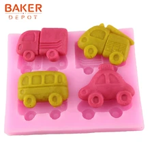 BAKER DEPOT силиконовая форма для помадки, форма для автомобиля, форма для шоколада, форма для печенья, инструмент для украшения торта, силиконовая форма для рукоделия, форма для гипса