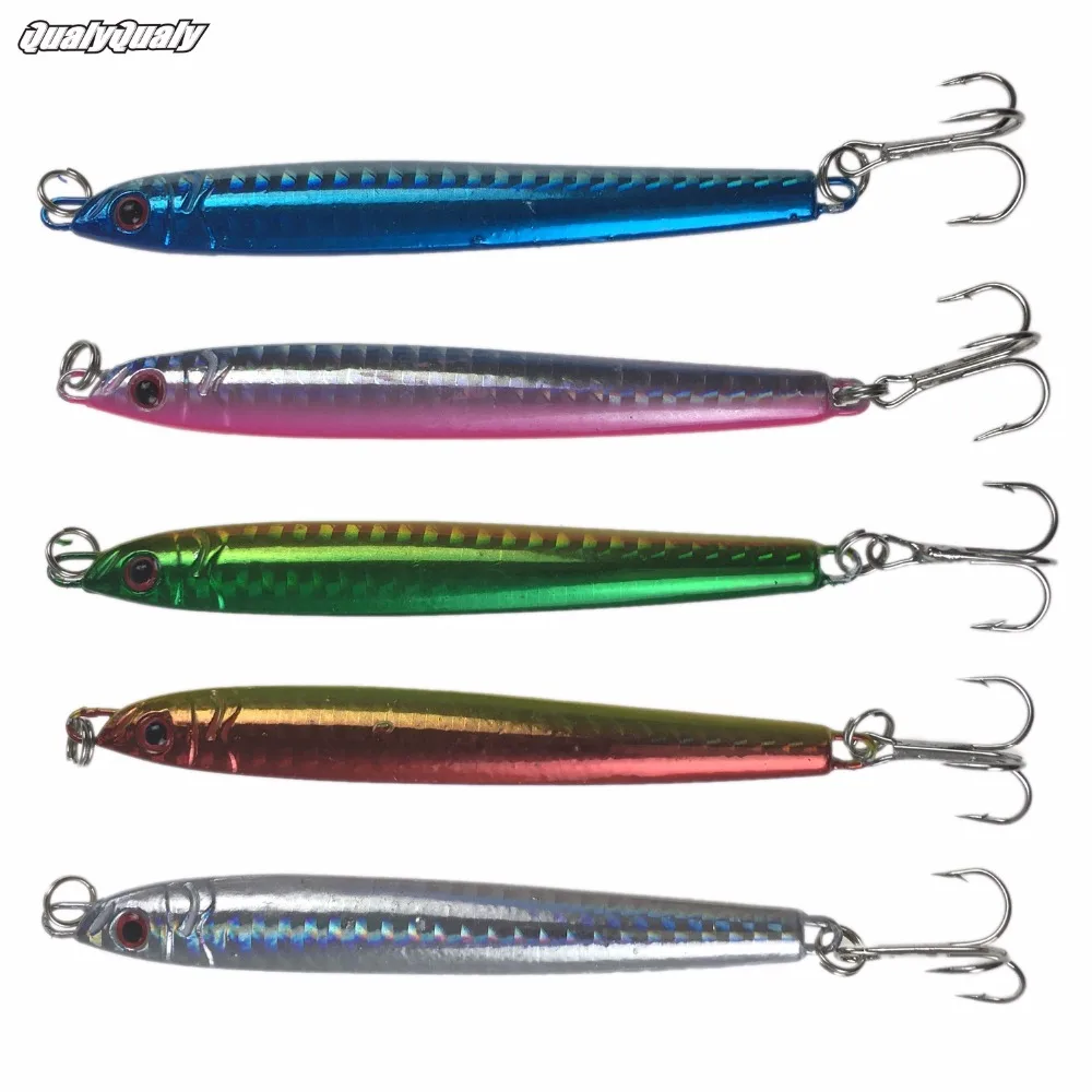 5 Pcs/Lot 10.5cm 30g 4.1in 1oz Jigs Jigged Fishing Lure Metal Hard
