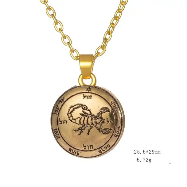 Dawapara пятая Пентакль Марса ключ кулон "Соломон" ожерелье готика ювелирные изделия языческий - Окраска металла: Покрытие антикварным золотом