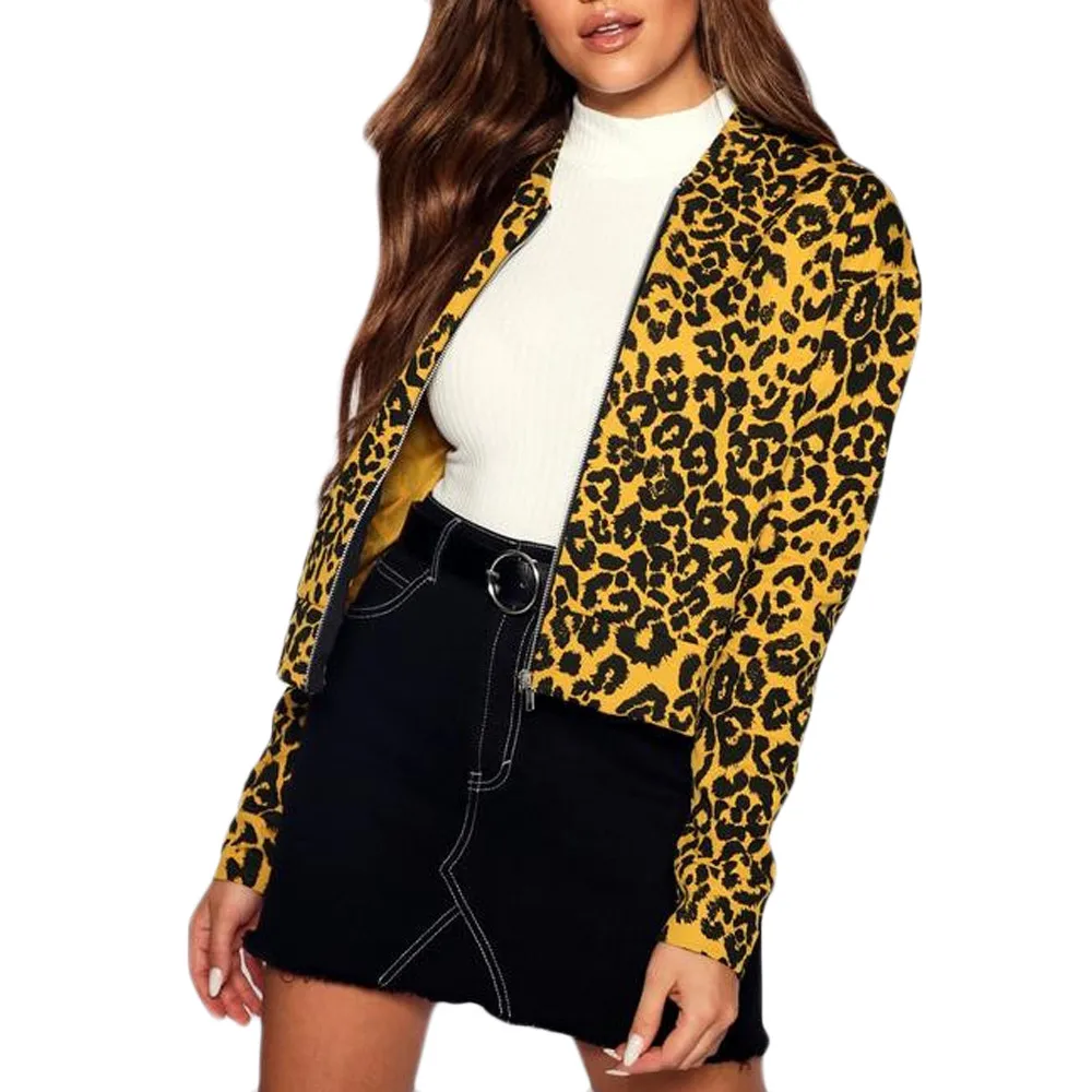 Женская Повседневная куртка с леопардовым принтом Chamsgend спортивная длинным
