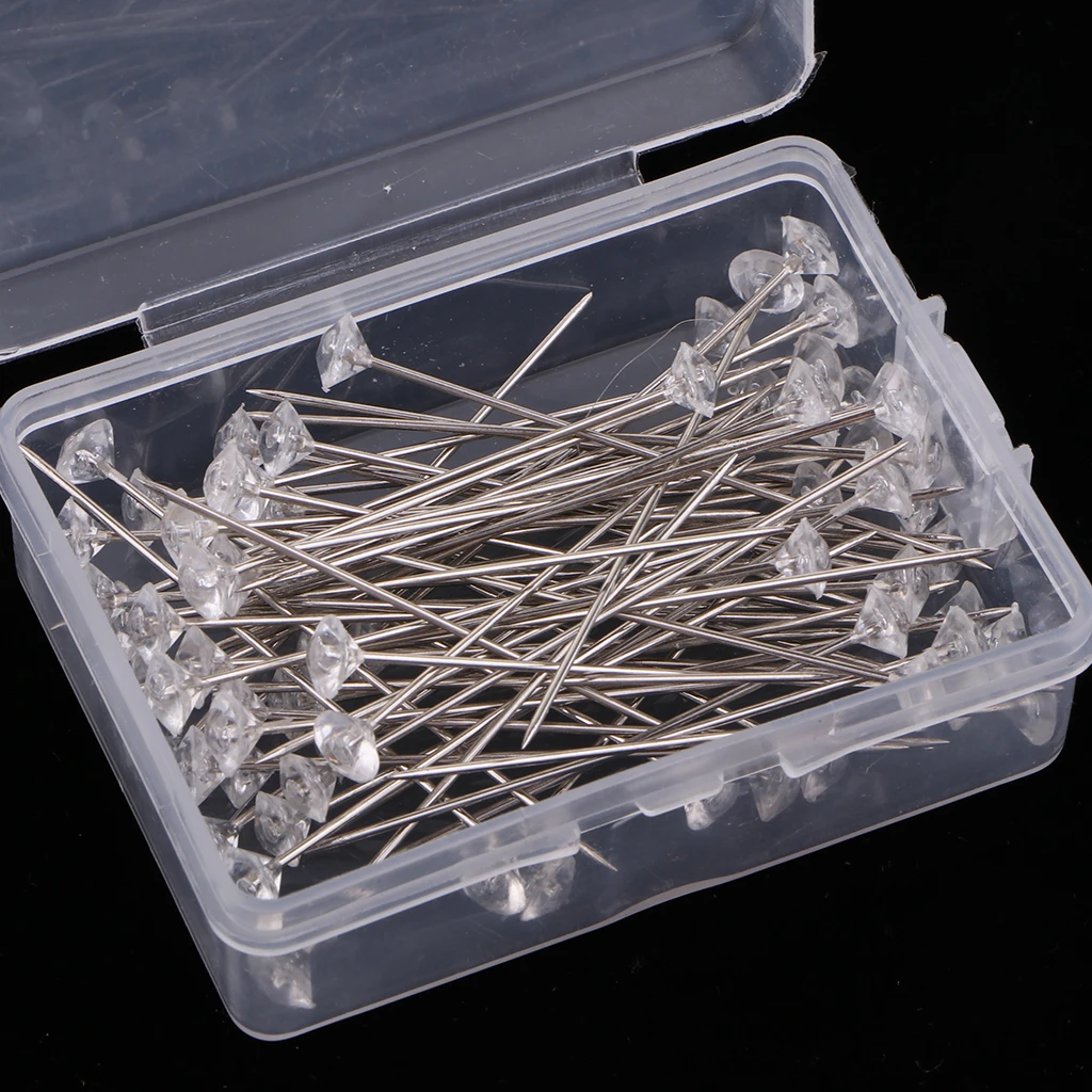 200 pieces Crystal Corsage Pins - Diamond - DIY for Wedding,Prom,Boutonniere,Dressmaking,Craft,Sewing,Flower,Floral Bouquet Pins