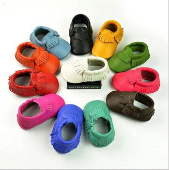 

2015 New Genuine Leather Baby Shoes Antislip Children Infant Shoes Toddler Baby Tassel First Walkers