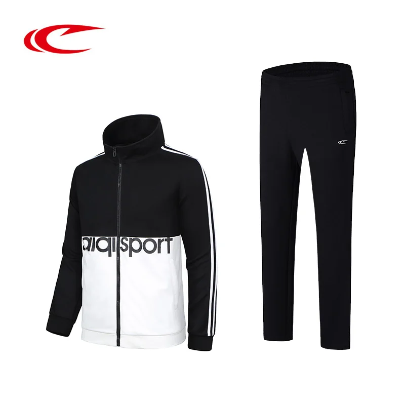 

SAIQI Men Running Sets Tennis Badminton Suits Breathable Jacket Elastic Pant Knitted Running Sets Stitching Style Sportwear Male