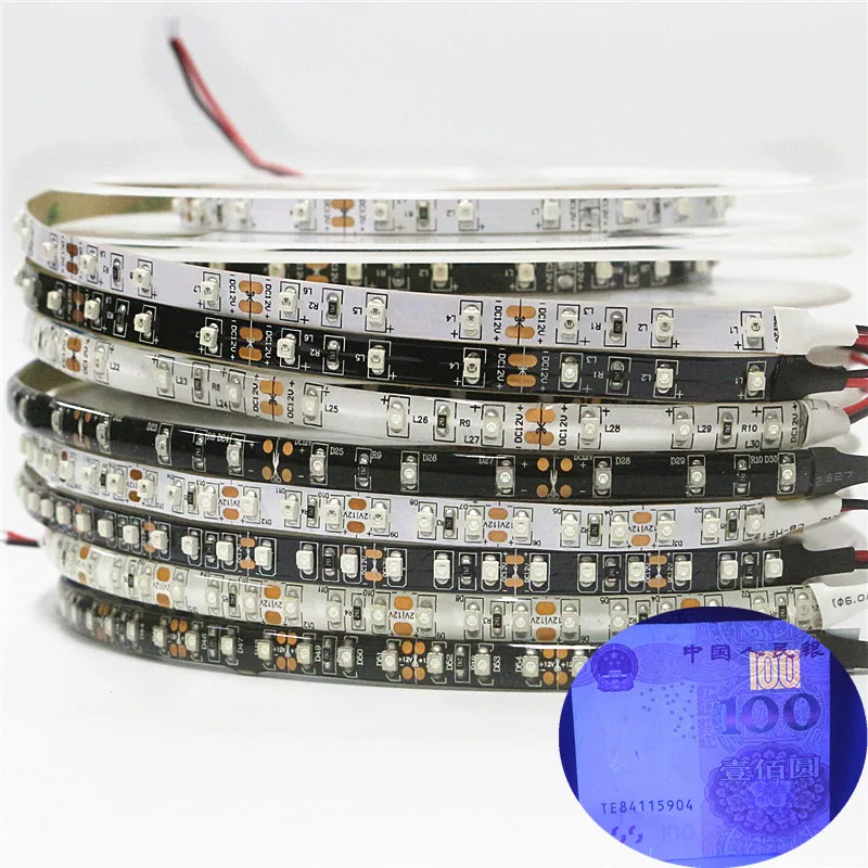 Светодиодный УФ полосный светильник невидимый 395 400nm 3528 SMD 60 светодиодный s/m 120