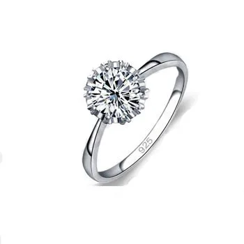 Высокое качество 925 пробы Серебряное ювелирное изделие классическое обручальное кольцо 4 размера кольцо AAA CZ для женщин