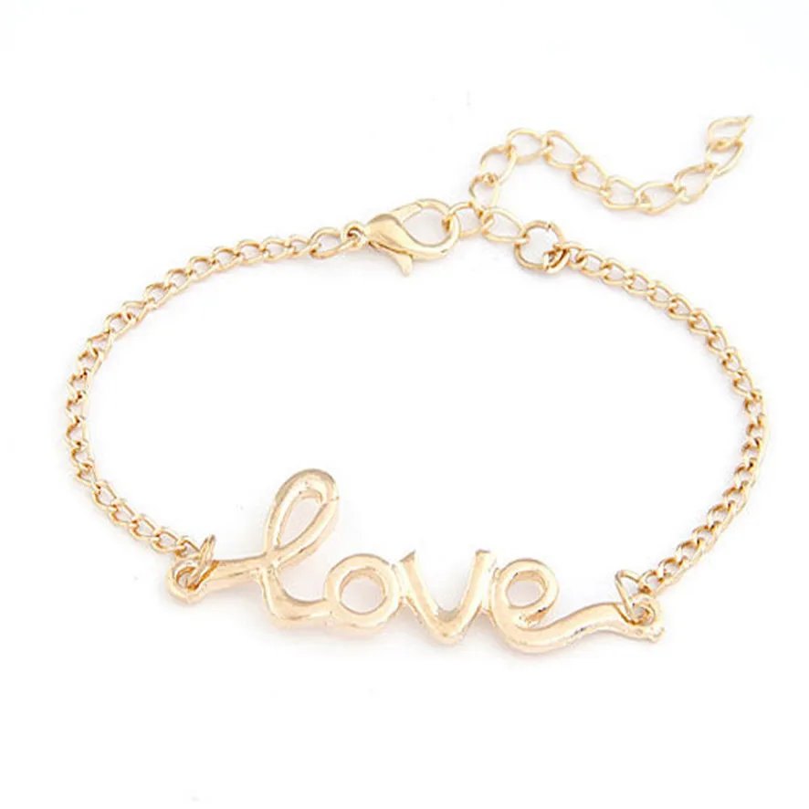 

OTOKY Bracelets For Women Men Fashion 1 PC Women Love Handmade Alloy Charm Jewelry Bracelet Wristband Bangle Charm Bracelets