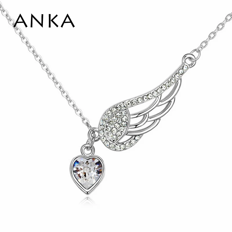 

ANKA new wing and heart crystal Pendant necklace women trendy necklaces jewelry main stone Crystals from Austria #103396
