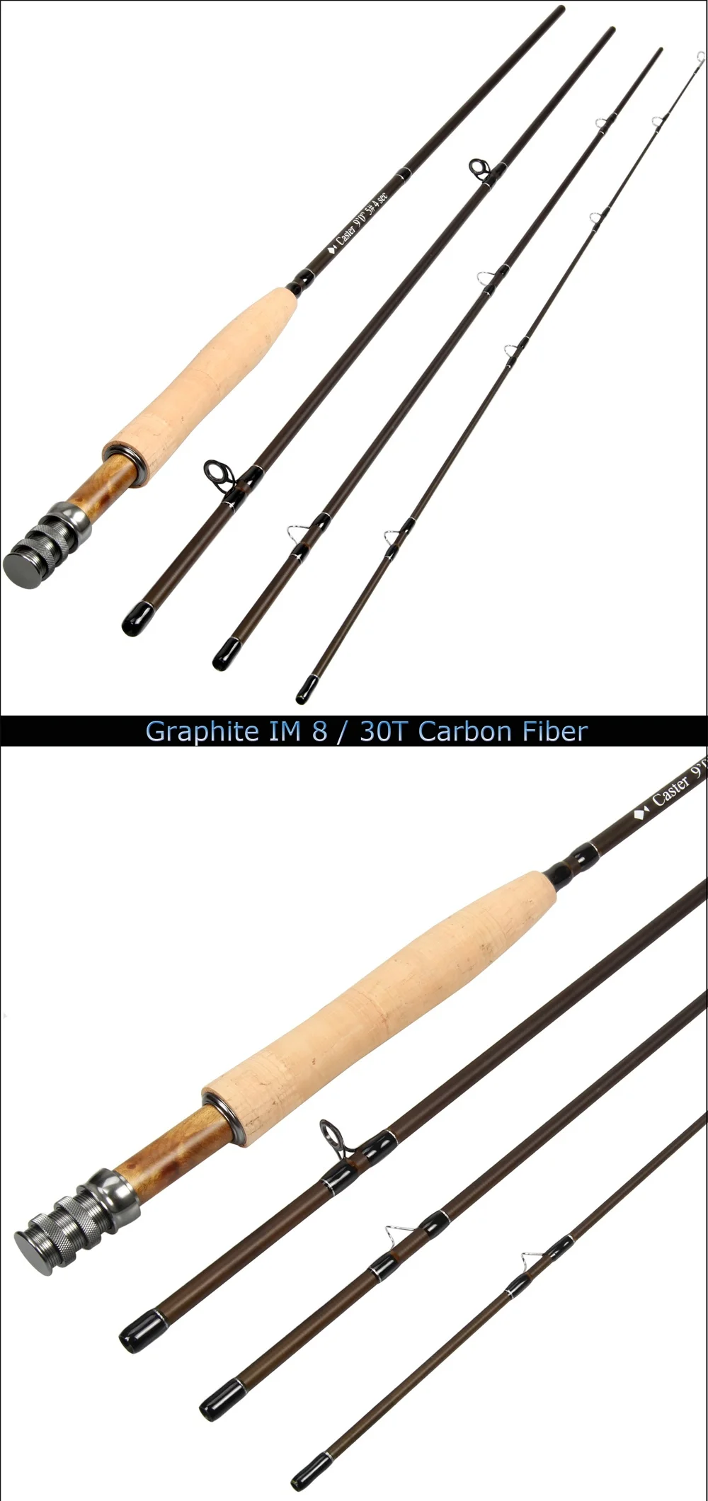 9ft fibra de carbono voar vara de
