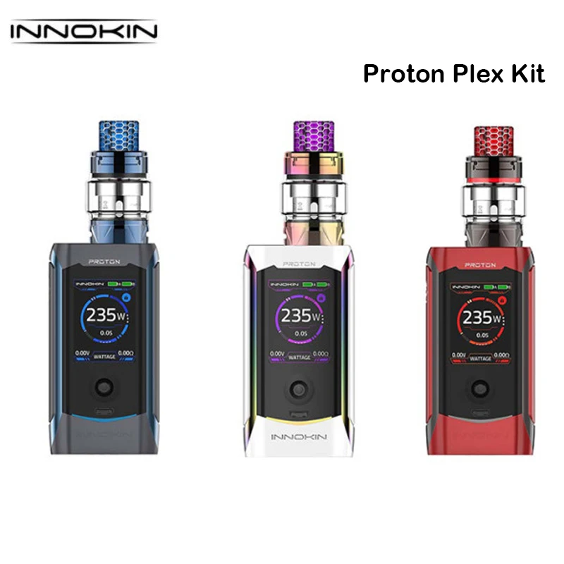 Promo  Original Innokin Proton Plex Kit Box Mod 235W with PLEX Tank 4ML Plexus Scion Coil Electronic Cigar