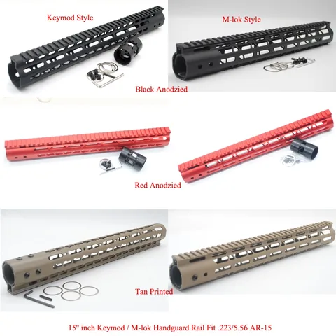 Trirock ”polegadas Comprimento Keymod – M-lok Ferroviário Handguard Free Float Picatinny Mount System Caber. 223 5. 56_black Vermelho Tan Cor 15