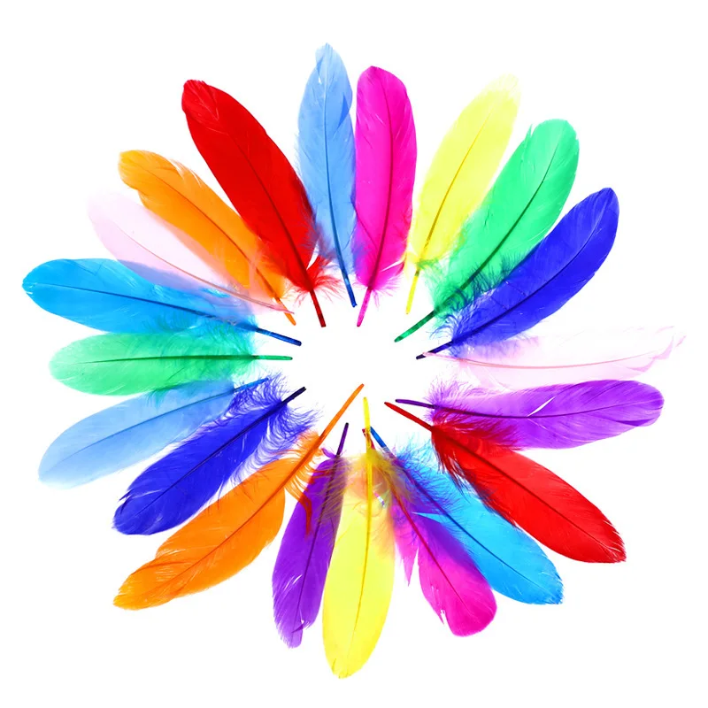 

Kindergarten handmade color feather DIY Party New Year decorative jewelry children creative art course making materials AB332