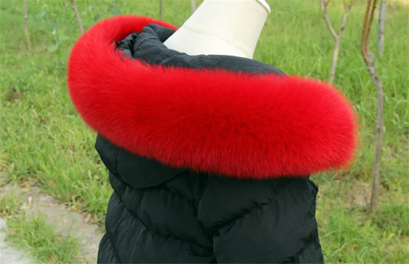 Натуральный натуральный мех лисы воротник женский шарф зимнее пуховое пальто с меховым капюшоном-воротником из лисьего меха шарфы теплый шейный шарф модная шаль