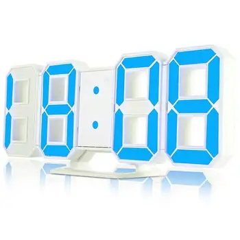 

3D LED Digital Alarm Clock Adjustable Brightness Electric Desk Clock 12/24 Hours Display Home Office Nightlight Wall Clock