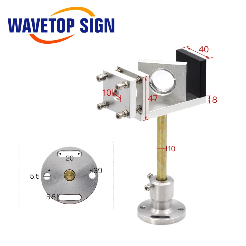 WaveTopSign Beam Combiner Set 20/25mm ZnSe Laser Beam Combiner+ Mount+ Laser Pointer for CO2 Laser Engraving Cutting Machine