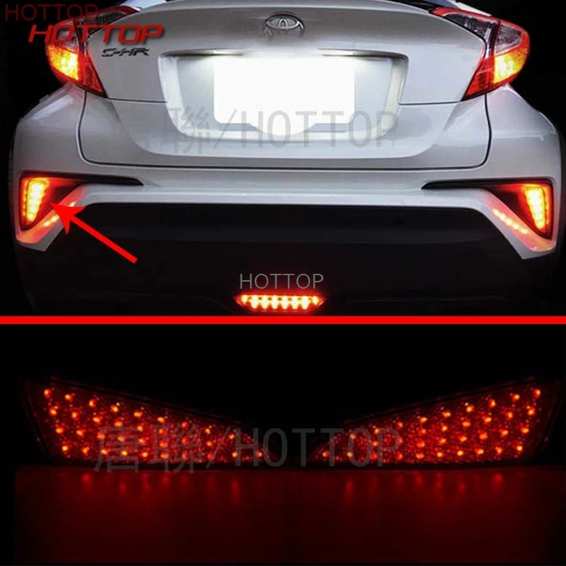 

2 Pcs/Pair Tail Rear Bumper Light LED ReflectorStop Brake Fog Lamp For Toyota C-HR ZYX10 NGX50 2016 2017