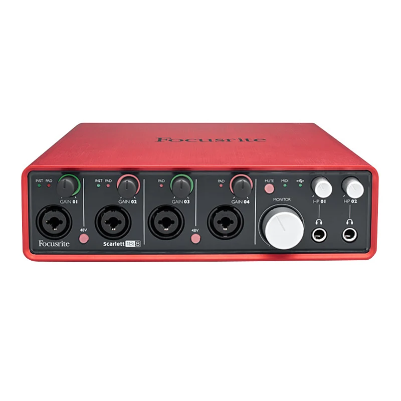 Focusrite Scarlett 18i8(2nd Gen) 18 в/8 Выход USB аудио интерфейс четыре Focusrite микрофон предусилители профессиональная Запись Звуковая карта