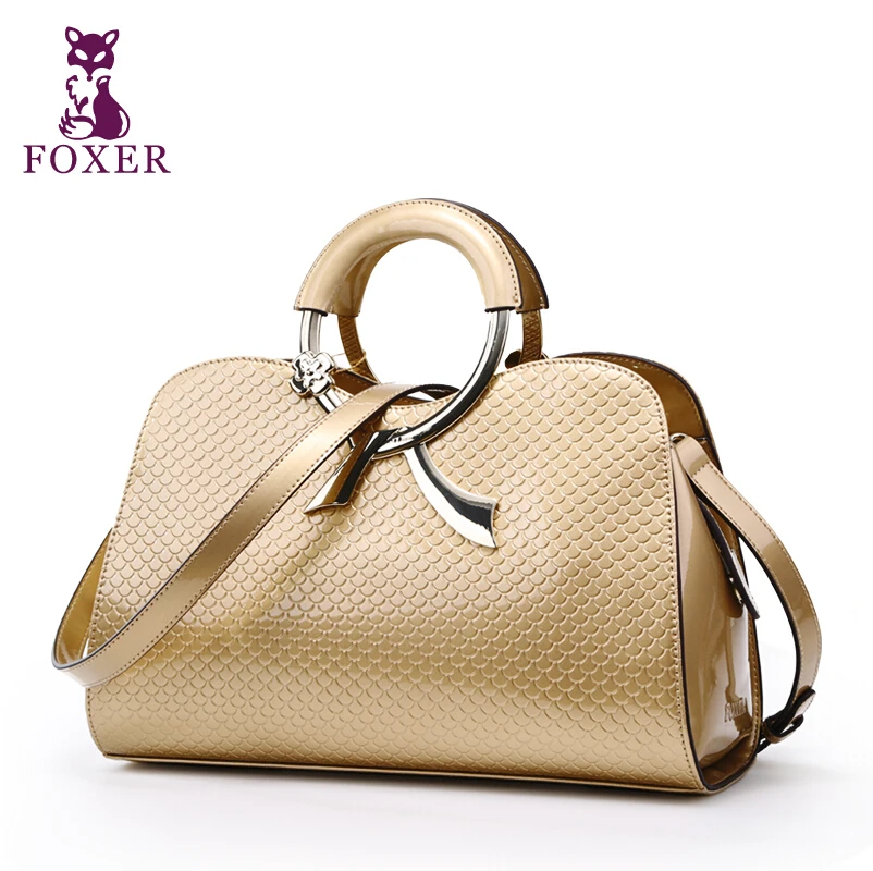 

FOXER brand bag 2017 new fashion leather handbags retro handbag shoulder bag/bags handbags women famous brands