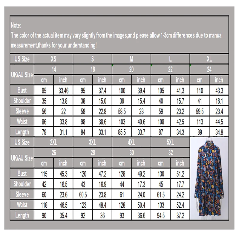Женское винтажное платье с цветочным принтом, повседневное Плиссированное короткое свободное мини-платье с отворотом и длинным рукавом с отложным воротником размера плюс S-5XL