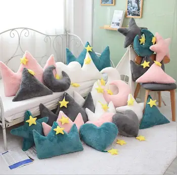 

ins moon star crown heart triangle cm stuffed toys cushion plush birthday christmas gift toy #1737