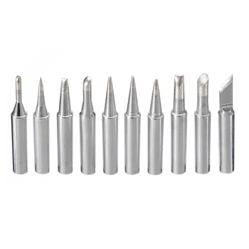 

10Pcs Sliver Solder Screwdriver Iron Tips 900M-T Metal Solder Iron Solder Tips High Hardness for Hakko 936/907/933 Soldering Kit