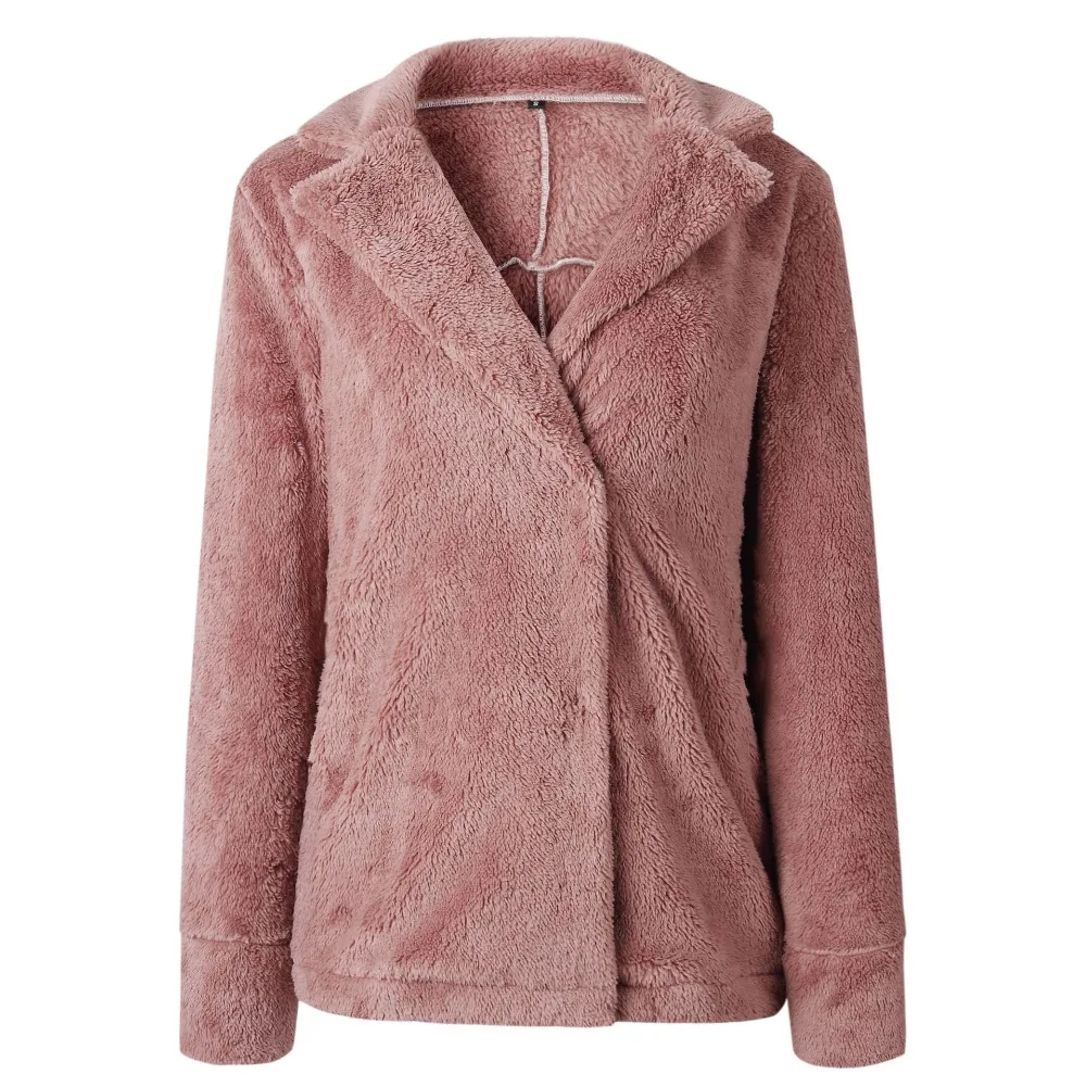 ENbeautter плюшевое пальто для женщин зимнее пальто из искусственного меха и куртки Женский костюм воротник мягкое теплое элегантное женское пальто