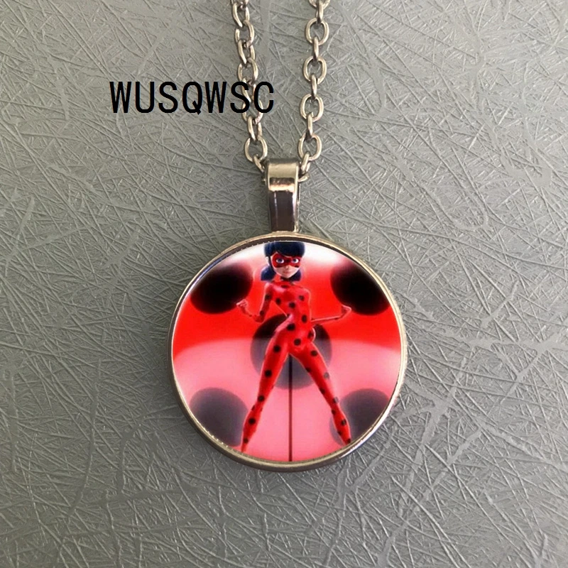 

WUSQWSC Lets New Miraculous Ladybug Necklace Adrien Marinette Toys Pendant Lady Bug Black Cat Toys Christmas Gift Oyuncak