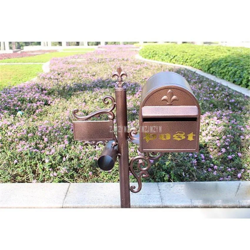 

Vintage Security Stand Floor Mailbox Postbox Metal Aluminum Anti-rust Outdoor Garden Park Suggestion Post Box Letter Box 11022#