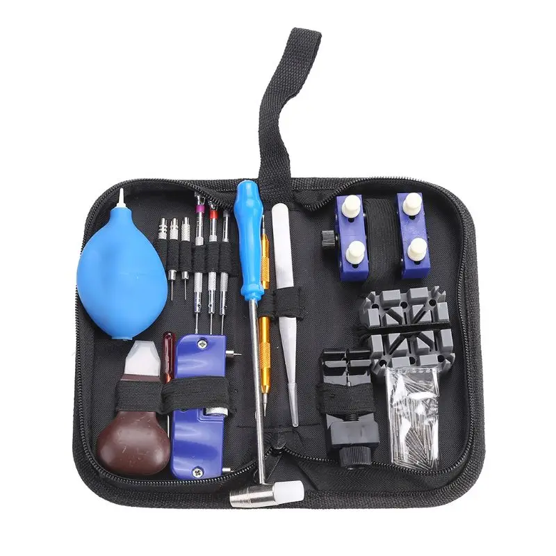 

1 Set Watch Repair Tool Professional Kit Screwdriver Hammer Tweezers Opener Watchmaker Device Accessories Remover Storage Bag