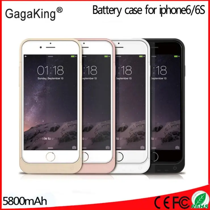 5800 Mah External Battery Charger Case For iphone 6s Backup Power Case Cover Power Bank For