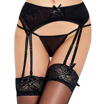

Transparent Lingerie Garter Set For Garter Women Stocking Plus Size Garter Belt Suspender Sexy G String For Women Underwear
