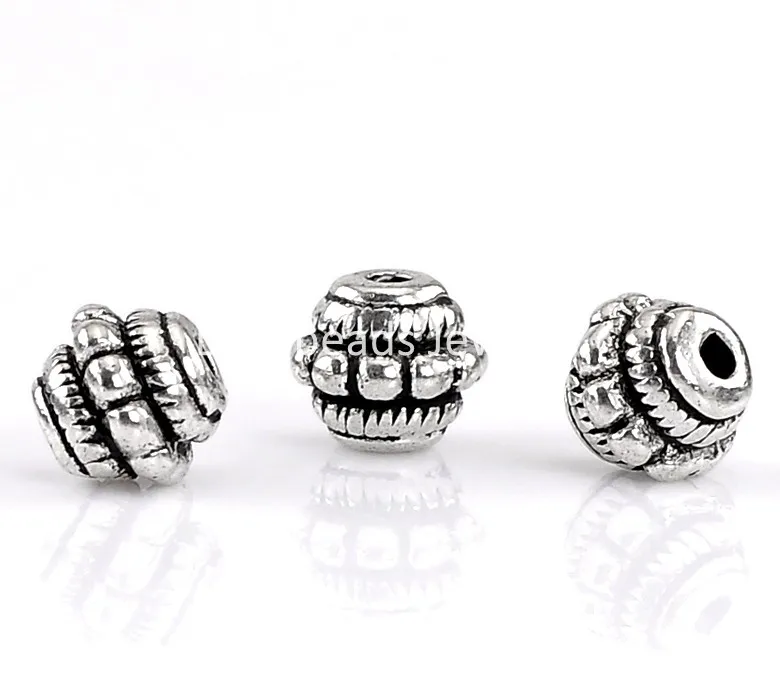 DoreenBeads разделительные шарики с узором серебристого цвета 7x7 мм 100 шт. (B22373)|spacer