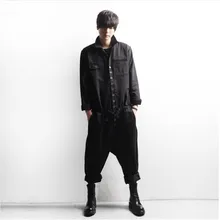 Мешковатый комбинезон, мужские комбинезоны с эластичной резинкой на талии, комбинезоны черного цвета, уличный карго, спортивный костюм, повседневные Комбинезоны, качественный комбинезон, A5615