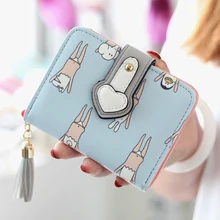 2016 New Fashional Style Women Wallets 7 Color Available Cartoon Printing Cute Women’s Purse PU Leather Wallets For Female