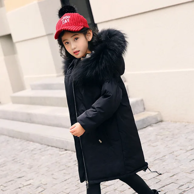 

110-170 cm Girls Winter Jackets Coat Warm Girls Duck Down Coat Girl and Mum family Overcoats Thicken Russia clothes