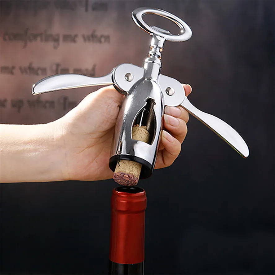 

New Bottle Opener Tool 1PC Metal Wine Corkscrew Stainless Steel Waiter Bottle Open Opener Bar Beer Cap 30