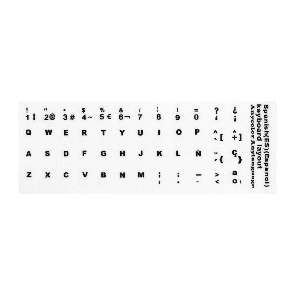 Универсальная испанская французская русская сменная наклейка русская и английская не прозрачная Клавиатура Наклейка s для ноутбука