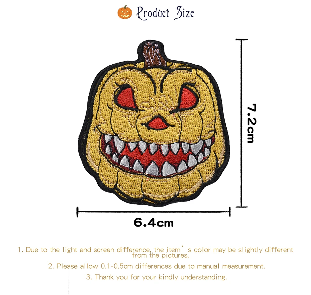10pcs a Lot Cartoon Horror Pumpkin Lantern For Halloween Iron On Or Sew On Embroidered Patch - 2.23 INCH Free Shipping (2)