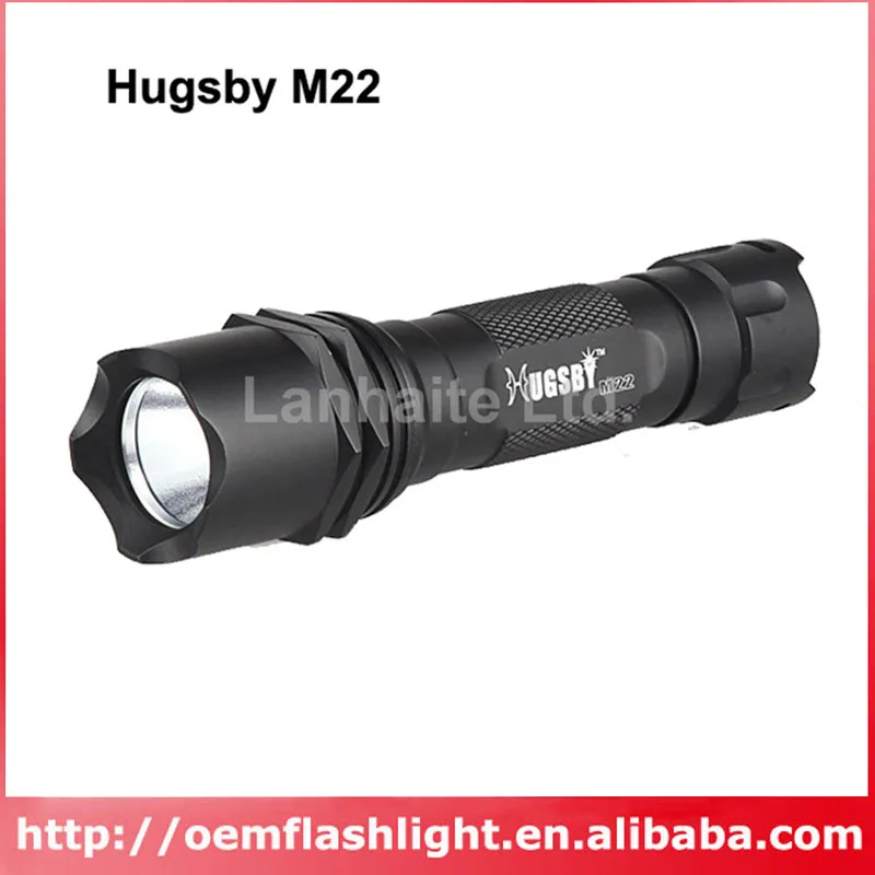 Фонарик Hugsby M22 Cree светодиодный 250 люмен 1 режим черный (1x18650/2x16340 / 2x CR123)|led flashlight car