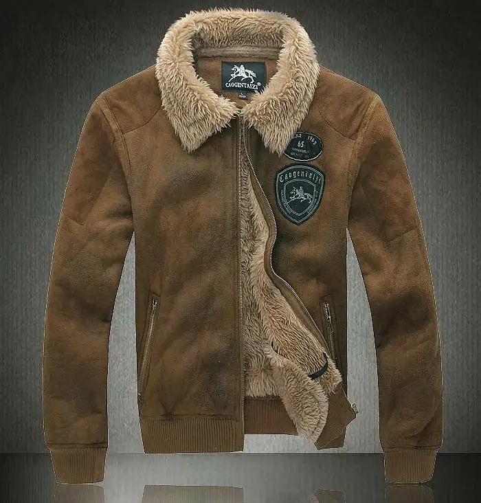 New Men's Shearling SHEEPSKIN Suede Leather Fur zipprd