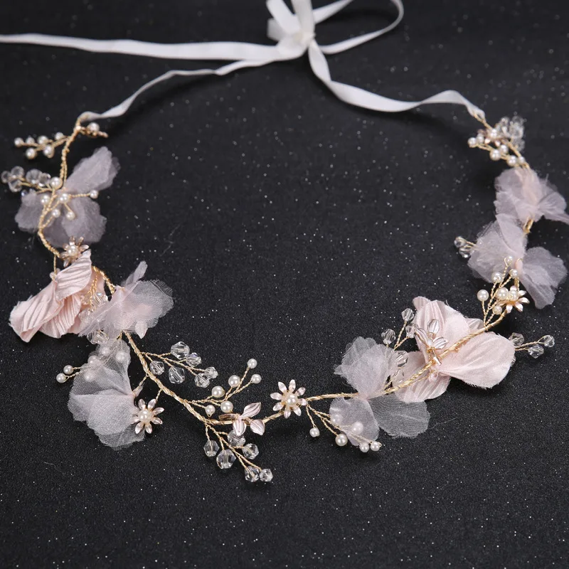  Blush Pink Headpiece Wedding Hair Vine Bohemian Headpiece Floral Hair Vine Cherry Blossom
