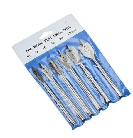 

6pcs Tricuspid woodworking flat drill Titanium plating Woodworking drill bit Round handle woodworking opener set HRC55-HRC60