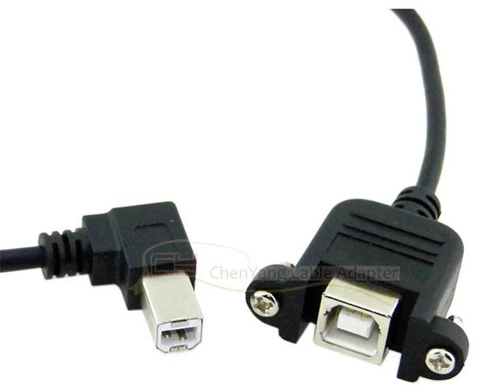 90 градусов угол USB 2 0 Тип B папа к женскому M/F УДЛИНИТЕЛЬ данных кабель Панель