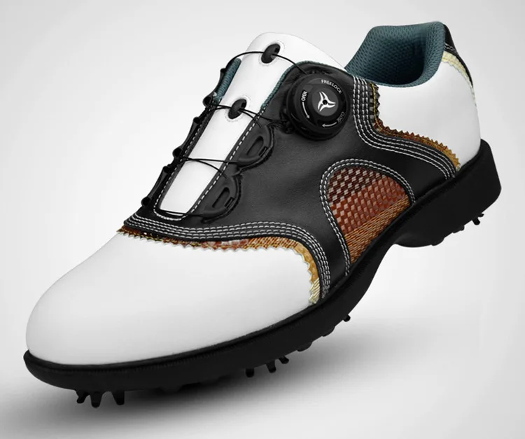 Г. лакированные Туфли для гольфа Для мужчин водонепроницаемой кожи Обувь шнуровка отправить деятельности ногтей автоматический вращающийся шипы