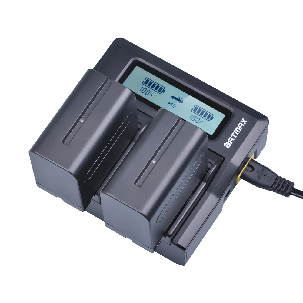 ЖК-дисплей двойная быстрая Батарея Зарядное устройство для sony NP F770 F750 F570 F550 F530 NP F970 F960 F950 F930 NP-FM50 NP-FM500H NP-QM71D NP-QM91D